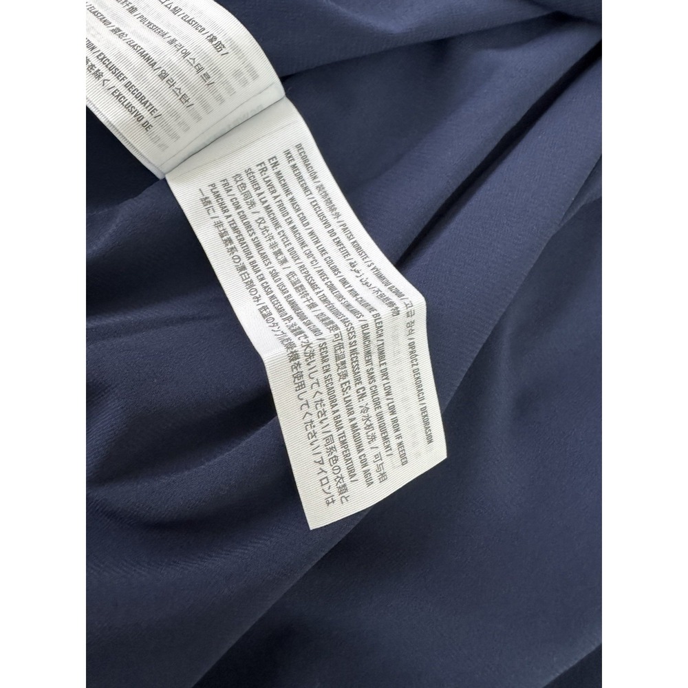 Abercrombie & Fitch Camille Puff-Sleeve Midi Dress Navy Blue Women's Medium - Picture 13 of 15